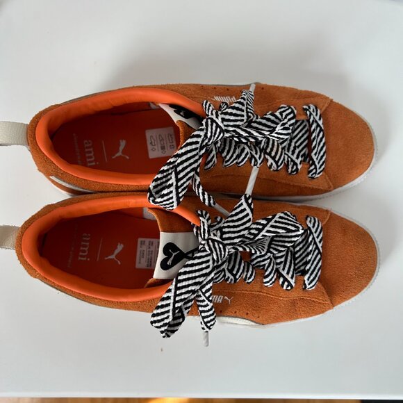 Puma x Ami Alexandre Mattiussi Suede Sneakers Rust Orange Size 6.5 US - Picture 6 of 9